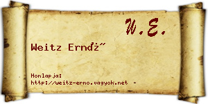 Weitz Ernő névjegykártya