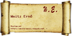 Weitz Ernő névjegykártya